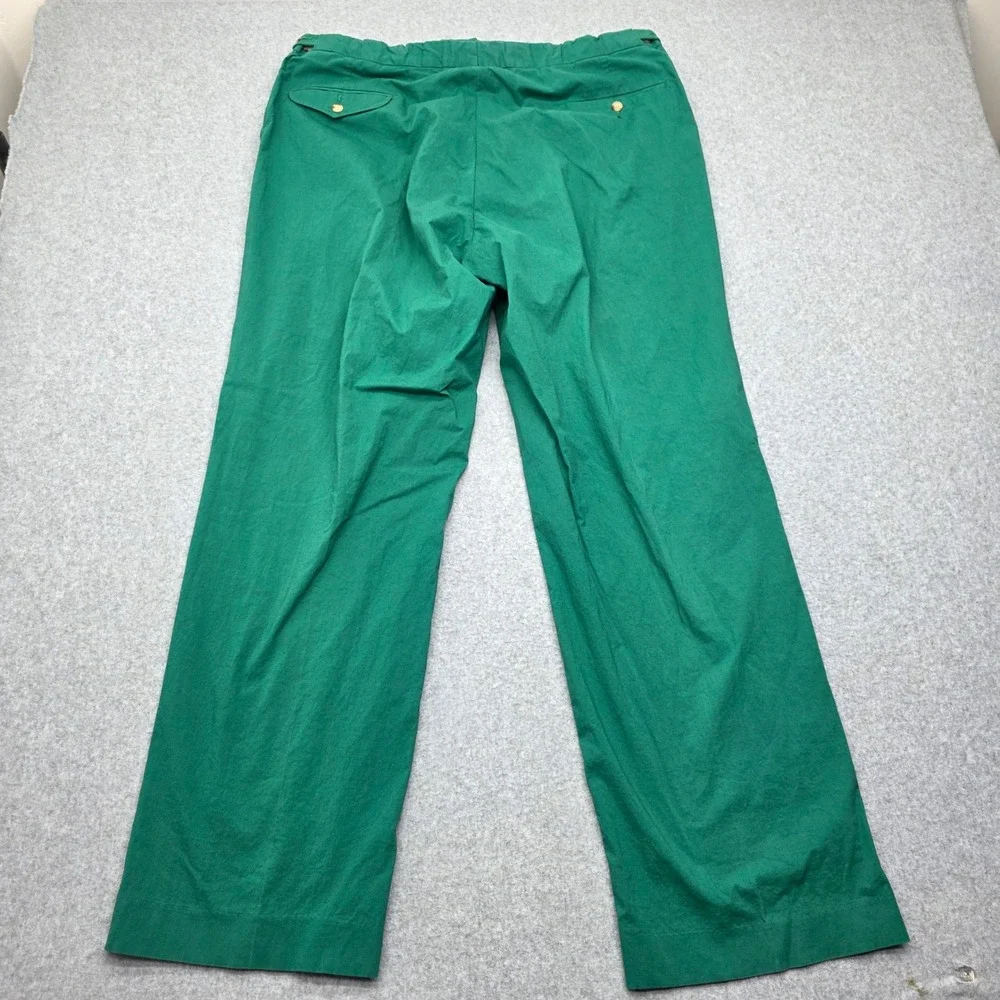 Polo Ralph Lauren Green Pleated Chino Pants Women's Size 16 100% Cotton - Picture 3 of 14
